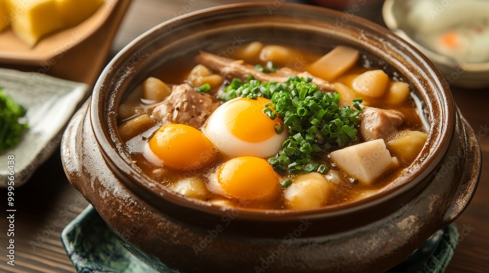 Delicious clay pot image of Japanese cuisine Delicious clay pot image of Japanese cuisine