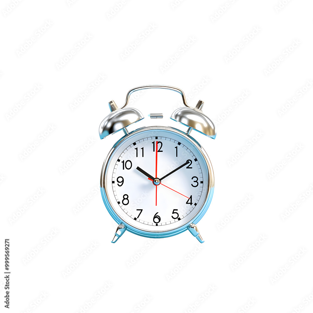 Classic silver alarm clock with a white face, perfect for enhancing productivity and punctuality at home or in the office. Classic silver alarm clock with a white face, perfect for enhancing productivity and punctuality at home or in the office.