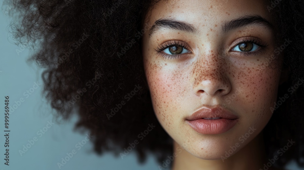 Portrait of a young woman with diverse ethnic background on a neutral backdrop Portrait of a young woman with diverse ethnic background on a neutral backdrop