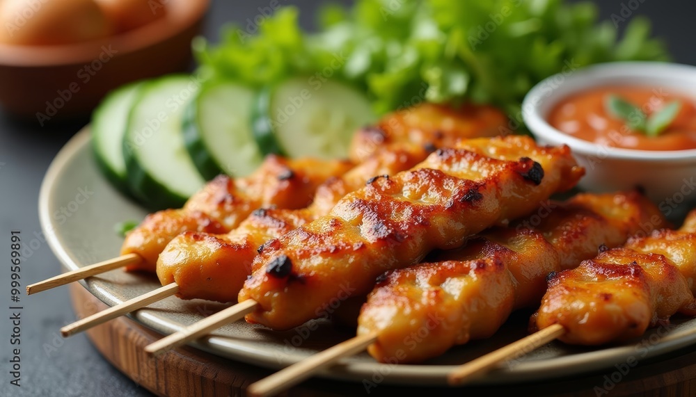 Delicious skewers ready to be savored Delicious skewers ready to be savored