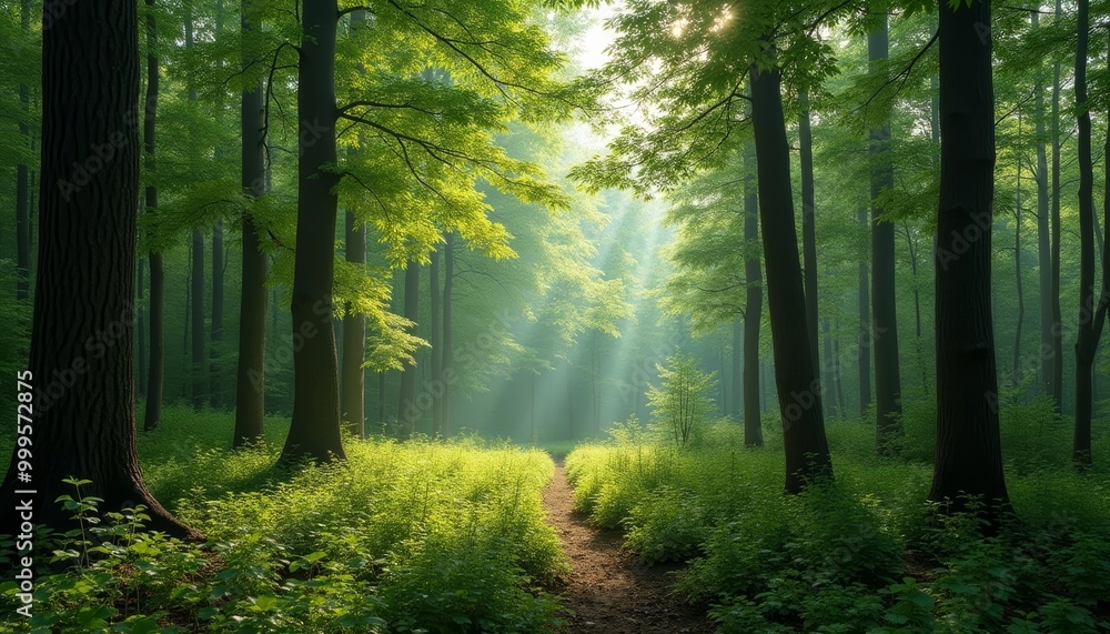 Obraz premium A serene forest path inviting exploration