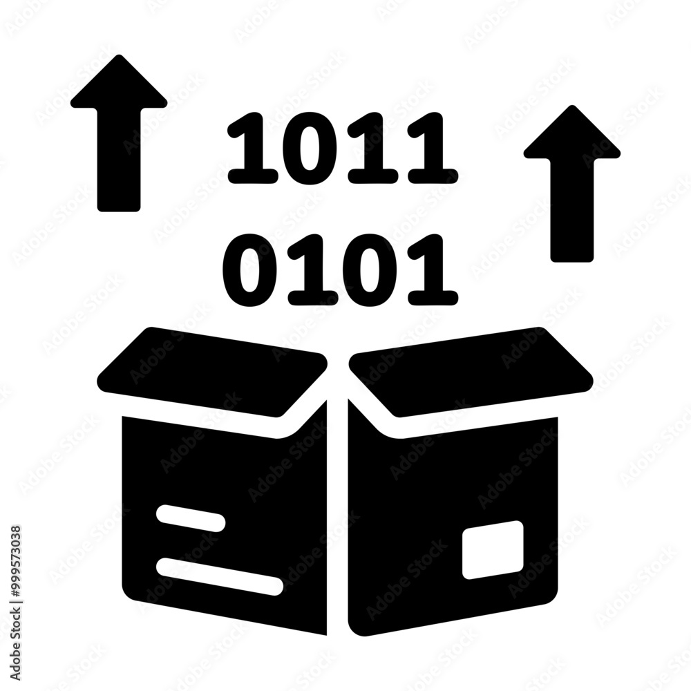 A glyph style icon of data extraction A glyph style icon of data extraction