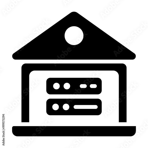 Data warehouse icon in glyph style