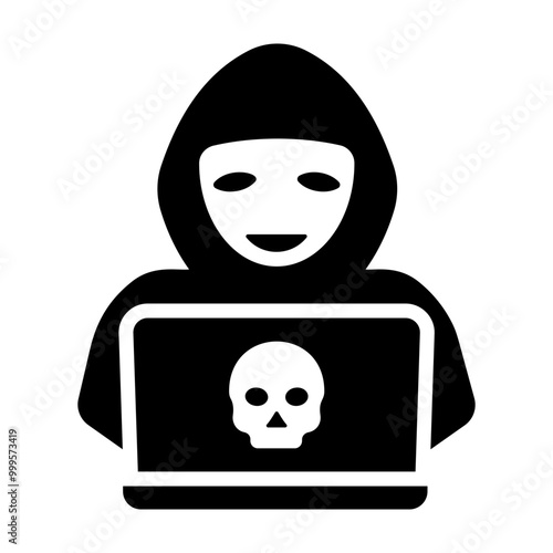 Hacker icon in glyph style