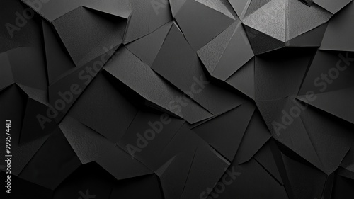 Black white dark gray abstract background. Geometric pattern shape. Line triangle polygon angle. Gradient. Shadow. Matte. 3d effect. generative ai