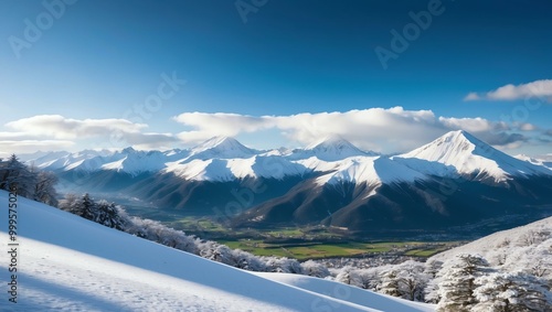 snowcapped mountains a majestic view background, ideas for travel magazine images