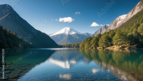 secluded mountain lake a secluded mountain background, ideas for travel magazine images