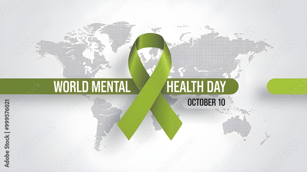 World mental health day vector illustration. October 10 inspires ...