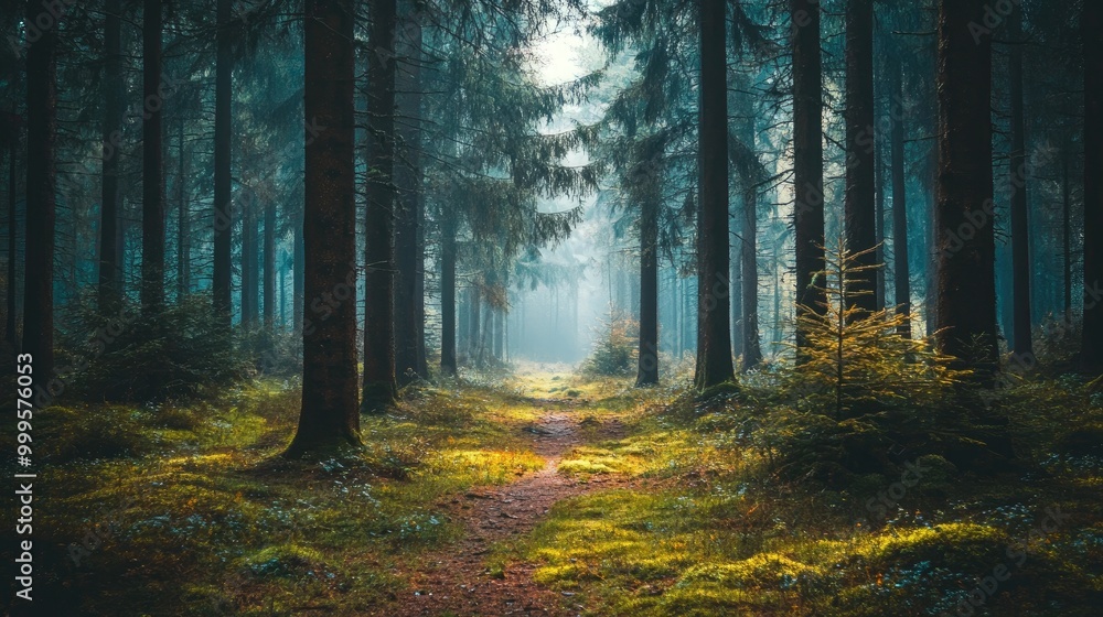 Obraz premium mysterious forest backdrop