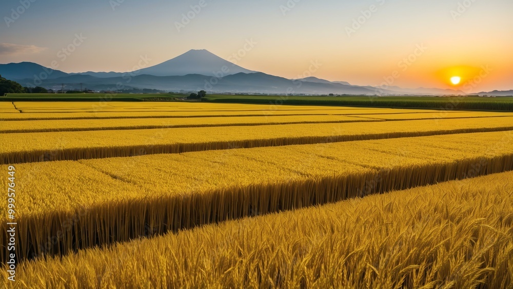 golden rice fields a vast expanse of golden background, ideas for travel magazine images golden rice fields a vast expanse of golden background, ideas for travel magazine images
