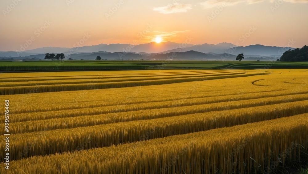 golden rice fields a vast expanse of golden background, ideas for travel magazine images golden rice fields a vast expanse of golden background, ideas for travel magazine images