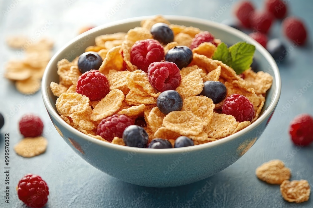 Bowl of cereal with berries. A perfect photo for a breakfast blog post or a food website. Bowl of cereal with berries. A perfect photo for a breakfast blog post or a food website.