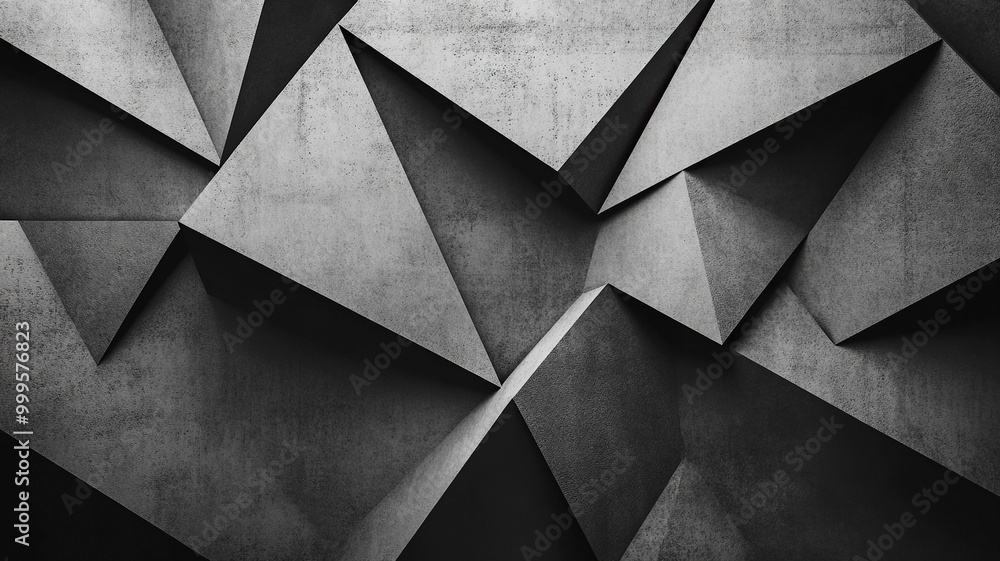 Black white dark gray abstract background. Geometric pattern shape. Line triangle polygon angle. Gradient. Shadow. Matte. 3d effect. generative ai Black white dark gray abstract background. Geometric pattern shape. Line triangle polygon angle. Gradient. Shadow. Matte. 3d effect. generative ai