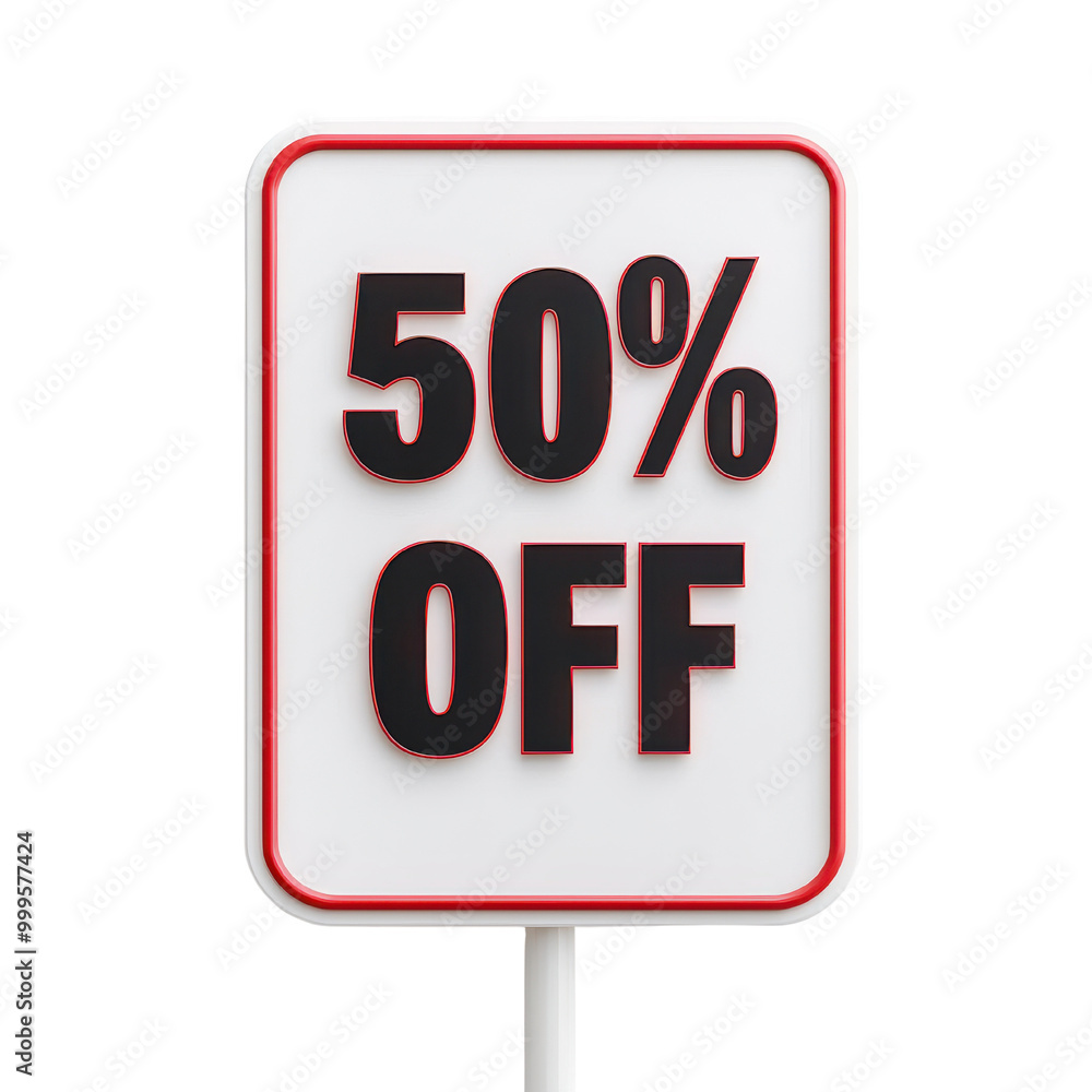 A vibrant sign displaying a 50percent off discount, perfect for attracting customers and highlighting sales in retail or marketing. A vibrant sign displaying a 50percent off discount, perfect for attracting customers and highlighting sales in retail or marketing.