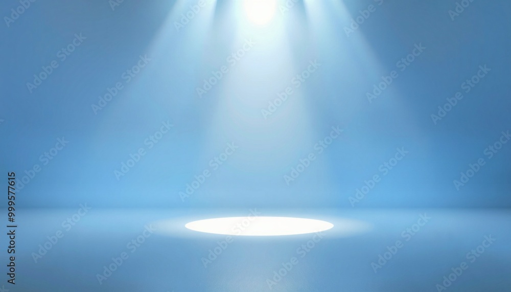 Blue studio background with soft spotlight. Blue studio background with soft spotlight.