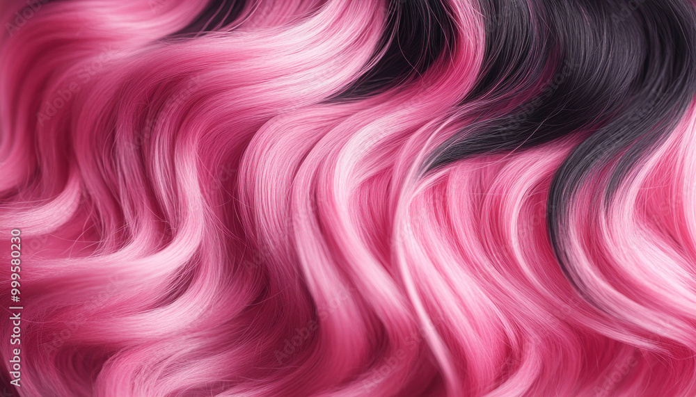 Pink and black hair forming abstract wavy pattern Pink and black hair forming abstract wavy pattern
