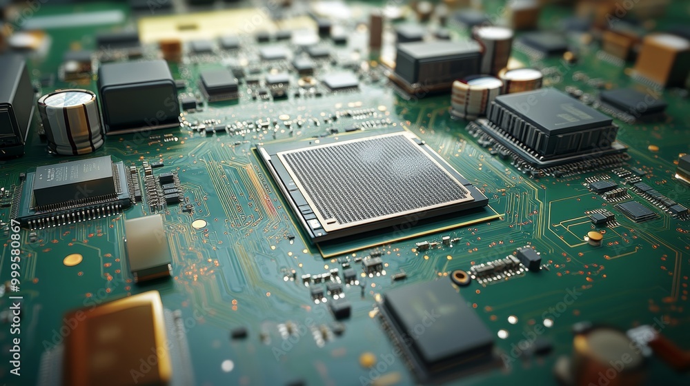 Close up of circuit boards in an electronics factory Close up of circuit boards in an electronics factory