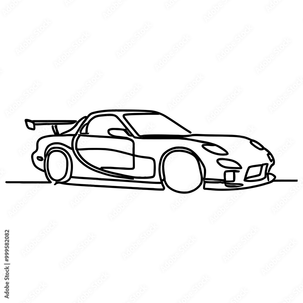 Fototapeta premium line drawing of jdm car