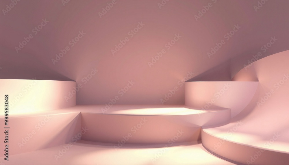 Abstract minimal pink podium for product display. Abstract minimal pink podium for product display.
