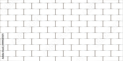 Abstract bathroom wall and floor brick wall texture background. white brick vector illustration texture of the wall with masonry Bricks laid in rows background.	
