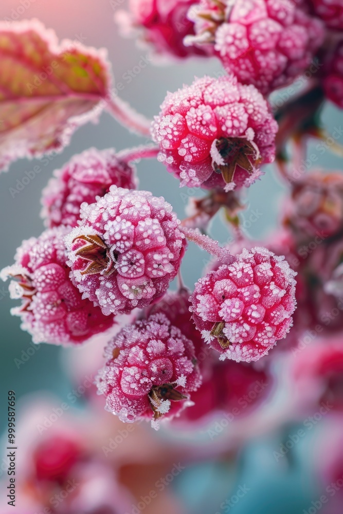 A detailed view of a plant covered in frost A detailed view of a plant covered in frost