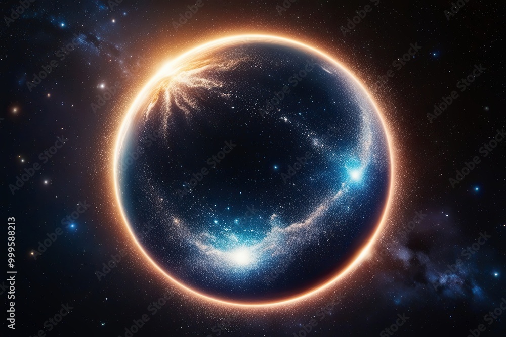 Fototapeta premium Cosmic Artistry and Shimmering Stardust in a Luminant Universe Experience