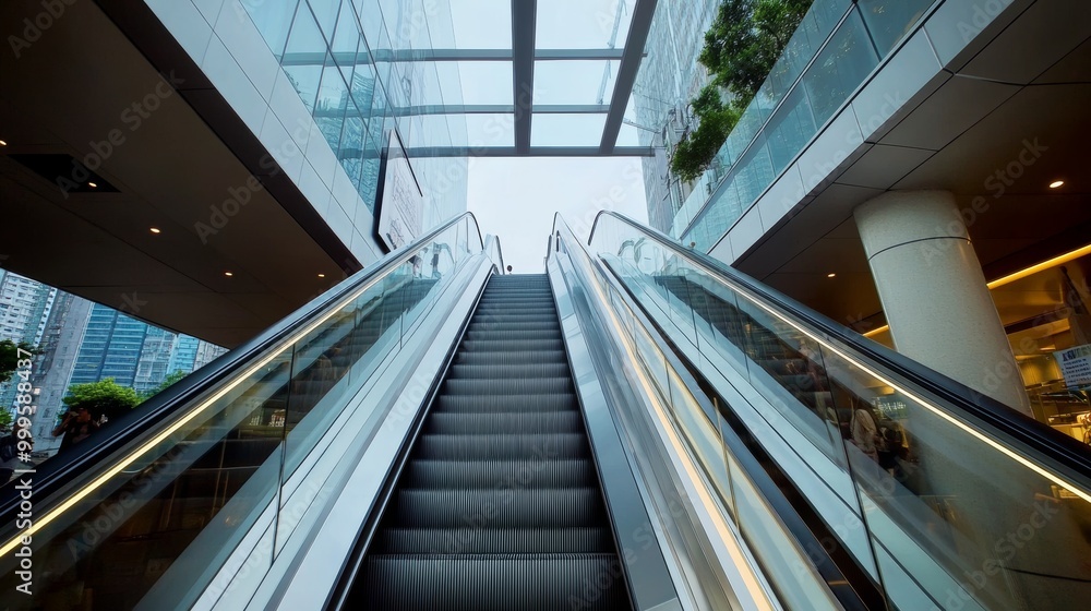 Fototapeta premium Central Mid Levels escalator in city