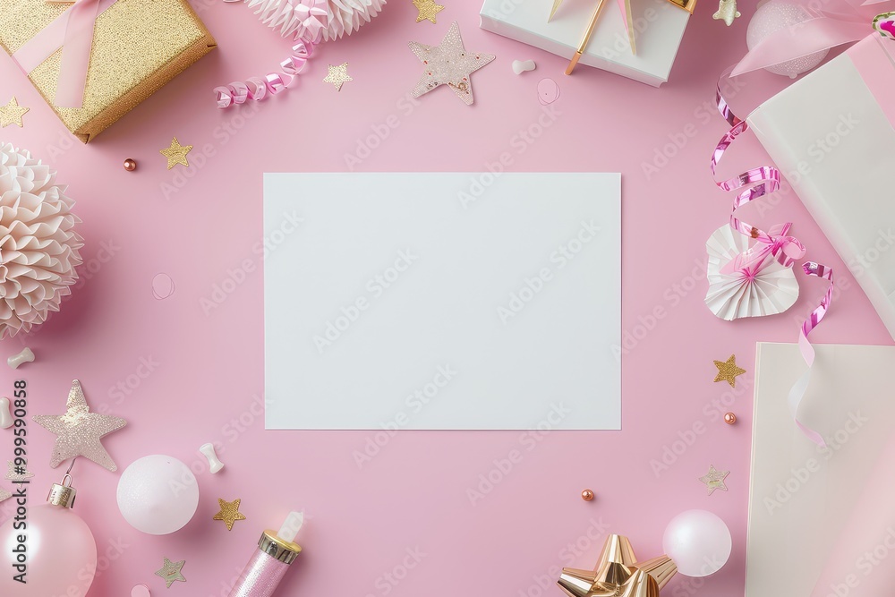 Red envelope with blank white card with a pink background perfect for invitations or greetings Red envelope with blank white card with a pink background perfect for invitations or greetings