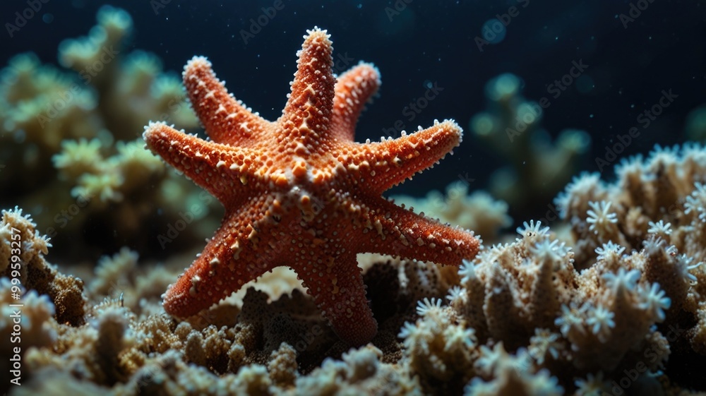 Fromia seastar in coral reef Fromia seastar in coral reef