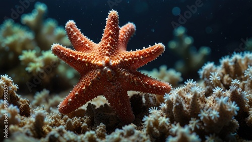 Fromia seastar in coral reef