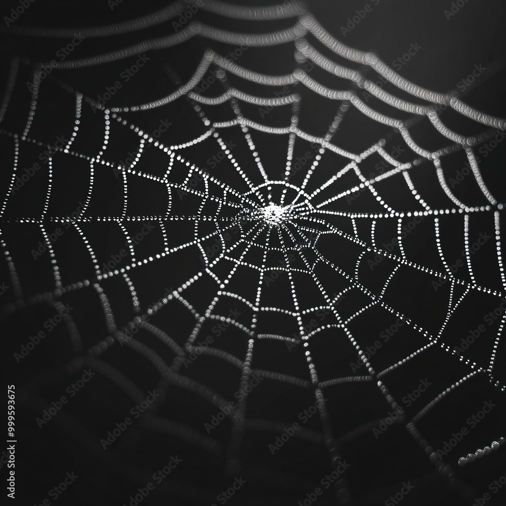 Fototapeta premium abstract backgrounds with geometric figures, black background and a spider's web