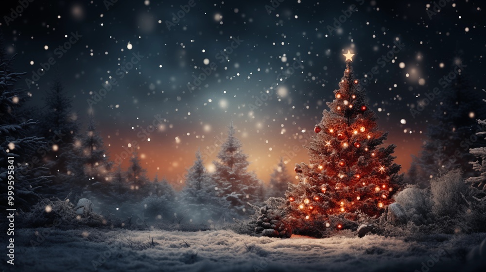 Christmas and winter holiday marketing background, with winter and christmas tree themes. Christmas and winter holiday marketing background, with winter and christmas tree themes.