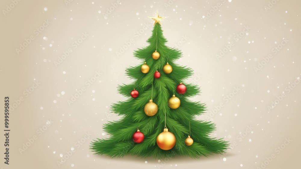 Fototapeta premium christmas tree with gifts and decorations