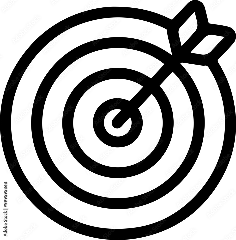 Business Target Icon with Arrow in Black Outline Vector Design for Goals, Strategy, and Success, Svg, Png, Transparent Background Business Target Icon with Arrow in Black Outline Vector Design for Goals, Strategy, and Success, Svg, Png, Transparent Background