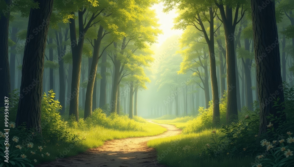 Obraz premium A serene forest path inviting exploration
