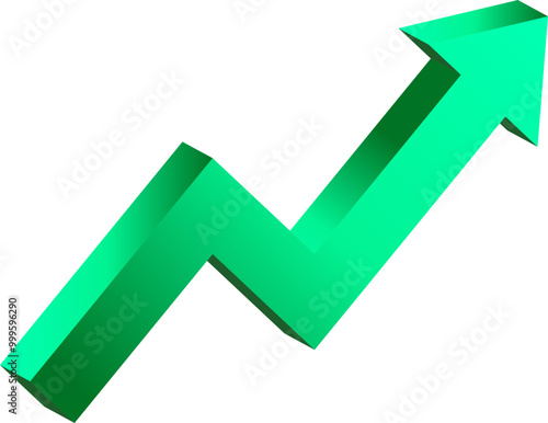 Green growth arrow icon