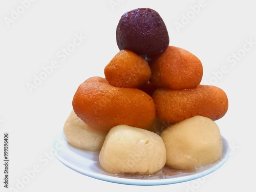 Popular Bangladeshi sweetmeats in a plate