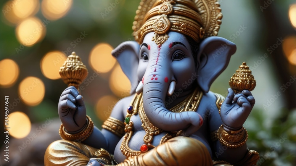 Ganesha statue over a blurry background Ganesha statue over a blurry background