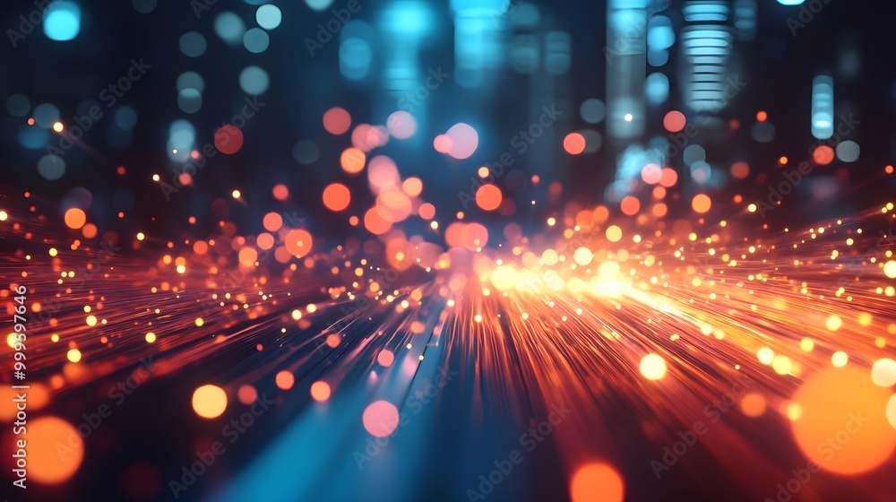 defocused image of fiber optics lights on business background. defocused image of fiber optics lights on business background.