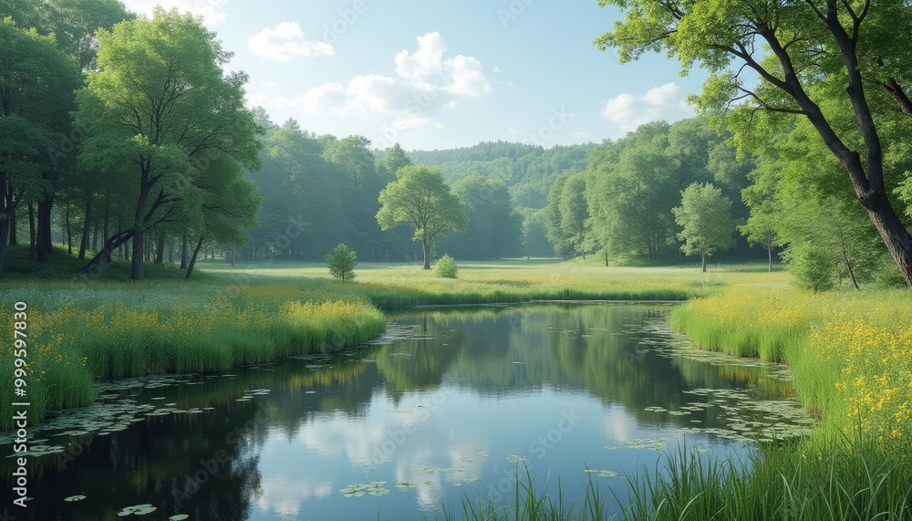  Tranquil Pond in a Forested Paradise