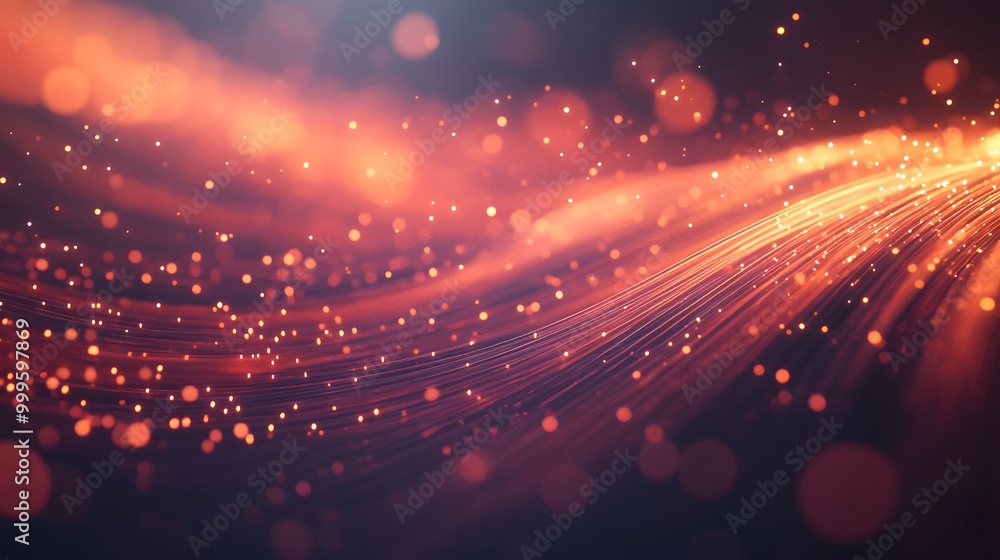 Fototapeta premium defocused image of fiber optics lights on business background. 