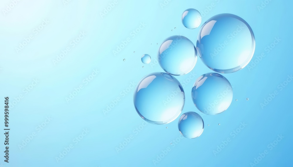 Bubbles floating on a blue surface Bubbles floating on a blue surface
