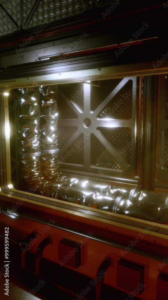 Futuristic interior of Spaceship corridor with light