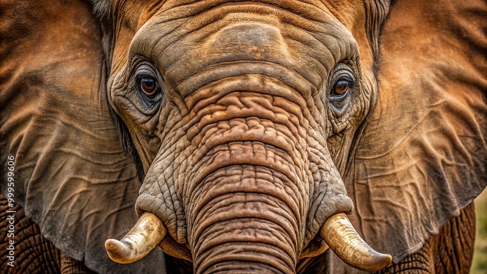 Majestic Close-Up of an African Elephant's Face Majestic Close-Up of an African Elephant's Face