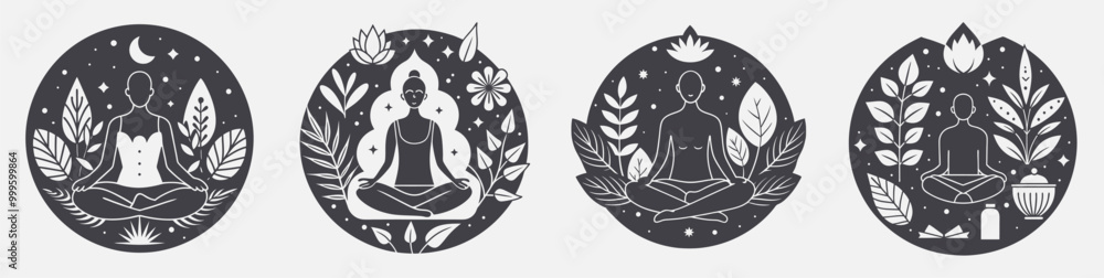 self-care practices yoga meditation achieve inner peace mindfulness themed template collection self-care practices yoga meditation achieve inner peace mindfulness themed template collection