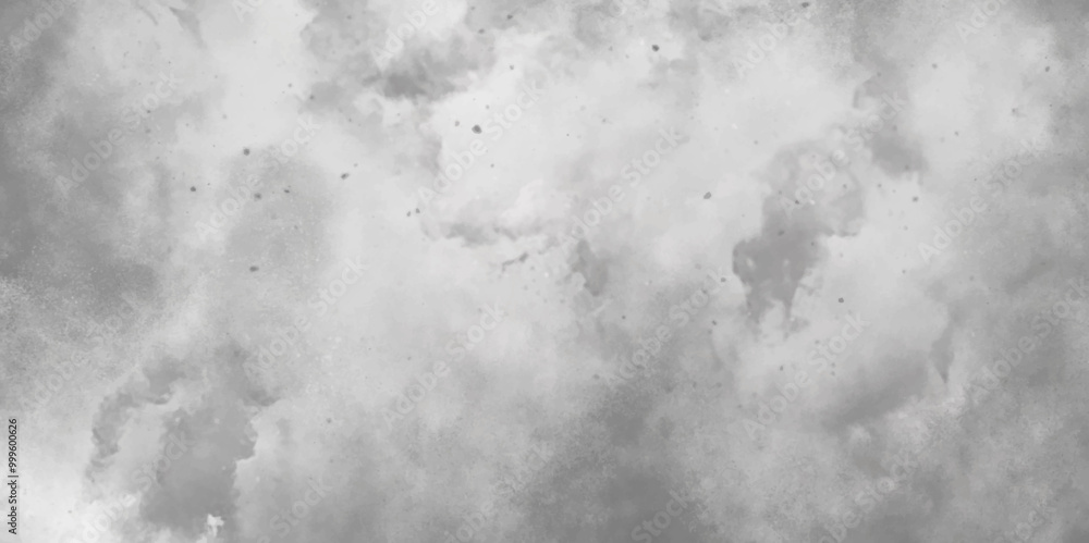 Abstract white and gray isolated cloud cumulus clouds. Gray aquarelle painted realistic fog or mist smoky textured canvas design. White and ash messy wall stucco texture background. Abstract white and gray isolated cloud cumulus clouds. Gray aquarelle painted realistic fog or mist smoky textured canvas design. White and ash messy wall stucco texture background.
