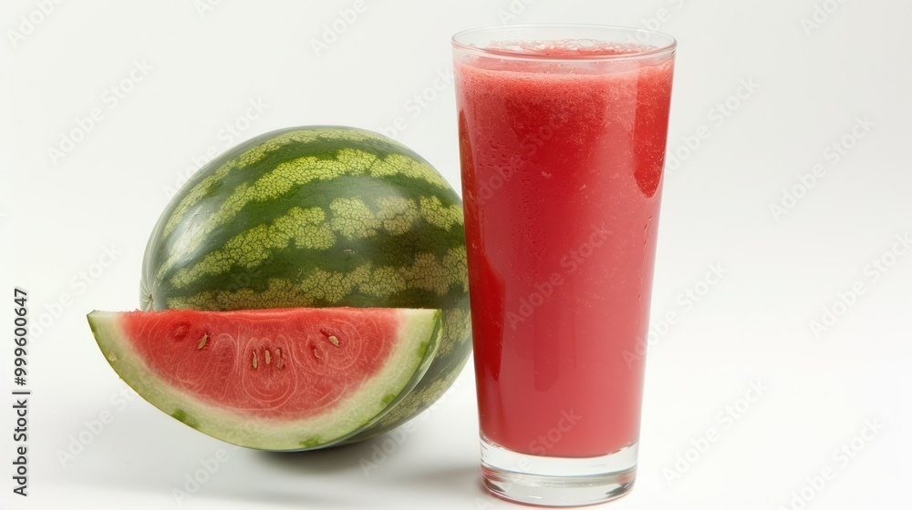 Watermelon Juice and Watermelon Slice Watermelon Juice and Watermelon Slice