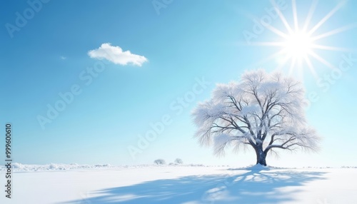  Snowy serenity under a clear sky