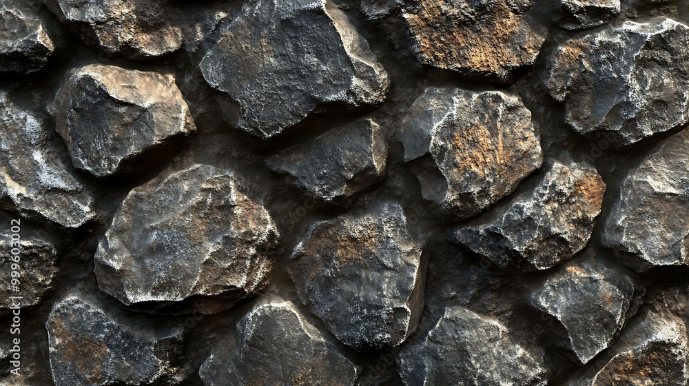 A rough stone wall texture with grey and brown tones. A rough stone wall texture with grey and brown tones.