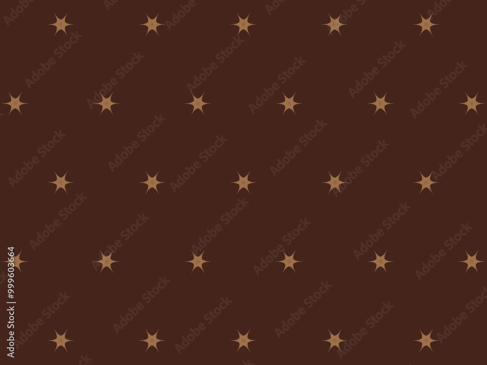 Abstract Geometric Pattern with Brown Stars on a Dark Brown Background Abstract Geometric Pattern with Brown Stars on a Dark Brown Background
